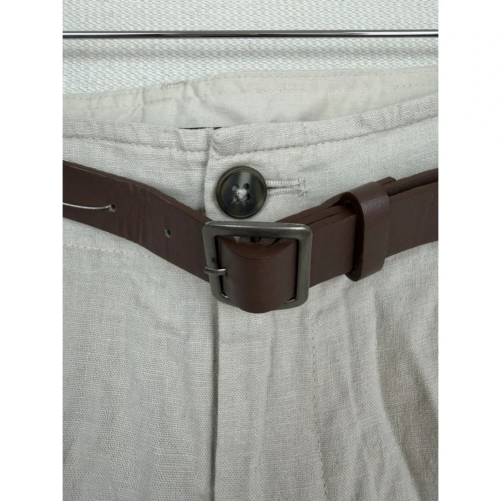 Forever 21 Linen Blend Belted High Waist Shorts Size‎ 30 Juniors (M/L) NWT Beige